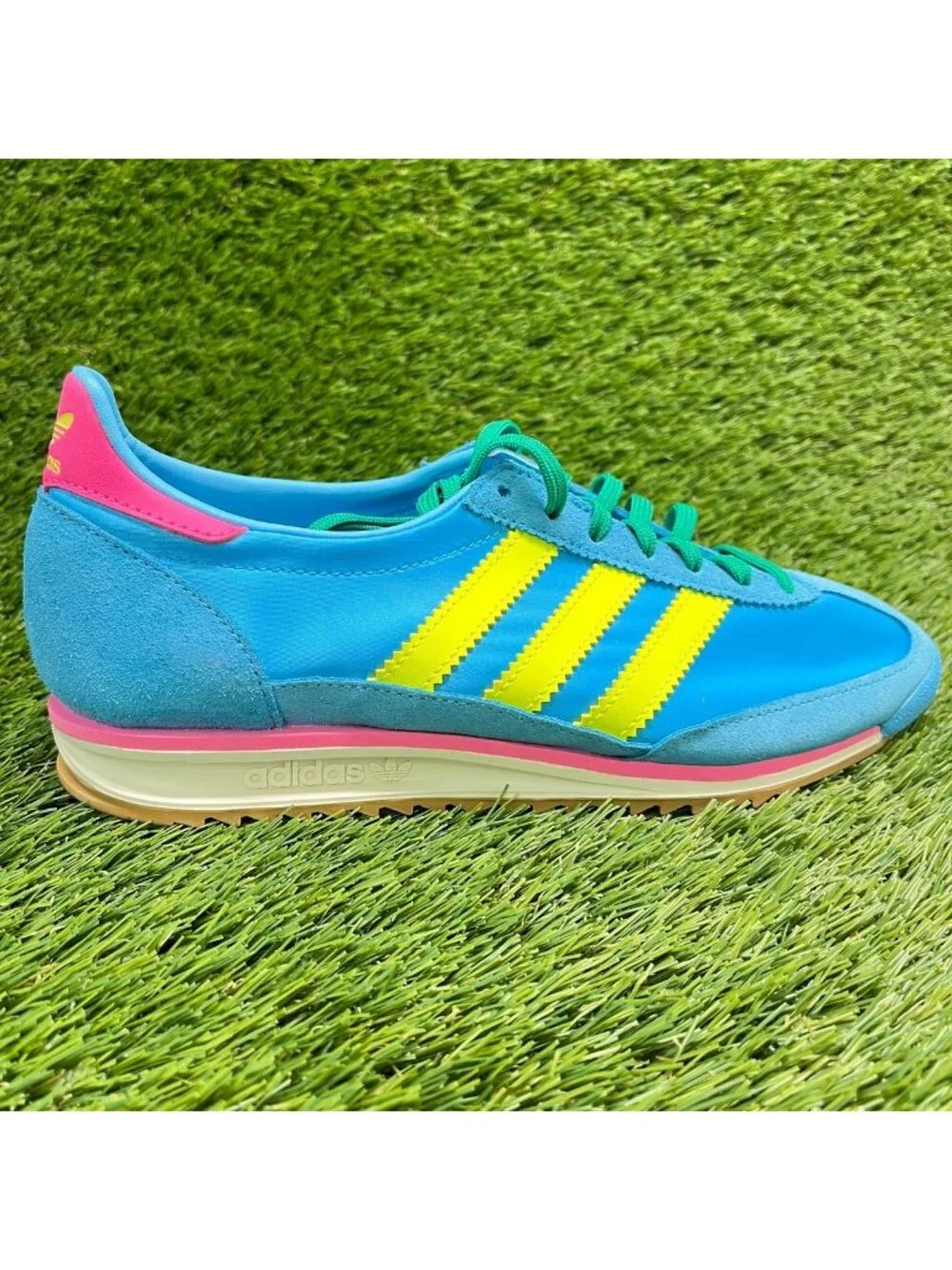 Adidas SL 72 OG Womens Size 7.5 Blue Yellow Athletic Running Shoes Sneakers